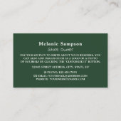 De olijfbomen, Van Gogh, een voedselwinkel voor de Visitekaartje (Achterkant)