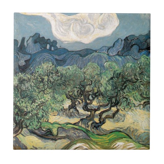 De Olijfbomen, Vincent van Gogh Tegeltje (Voorkant)