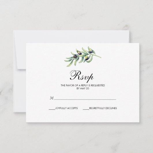 De olijfgaard | bruiloft met RSVP Kaartje (Voorkant)