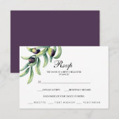 De olijfgaard | bruiloft RSVP met MAALTIJD KEUZE (Voorkant / Achterkant)