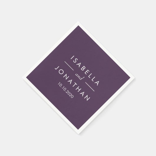 De olijfgaard | Paarse bruiloft Custom Servet (Hoek)