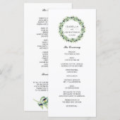 De Olijfgaard | Programma voor een rustieke bruilo Programmakaart (Voorkant / Achterkant)