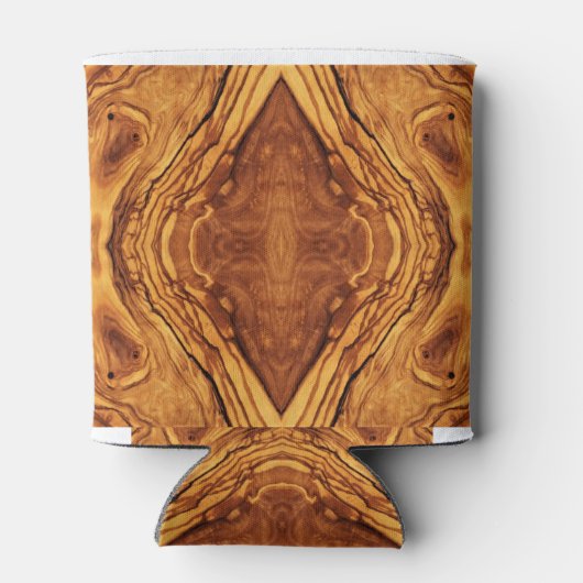 De olijfhout van Faux, olijf houten textuur, Blikjeskoeler (Achterkant)