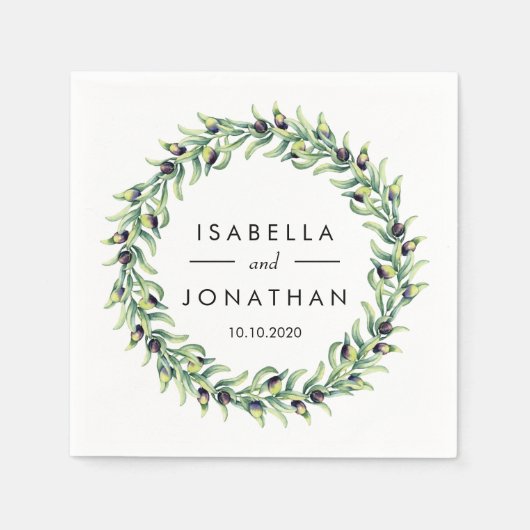 De olijventeelt | Rustige bruiloft aangepast Servet (Voorkant)