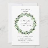 De olijventeelt | Waterverf rustic Wreath bruiloft Kaart (Voorkant)