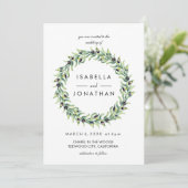 De olijventeelt | Waterverf rustic Wreath bruiloft Kaart (Staand voorkant)