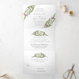 De Olive Branch Wedding Collectie Suite Drieluik Uitnodiging