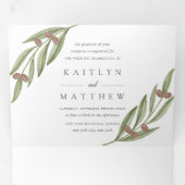 De Olive Branch Wedding Collectie Suite Drieluik Uitnodiging (Binnenzijde eerst)