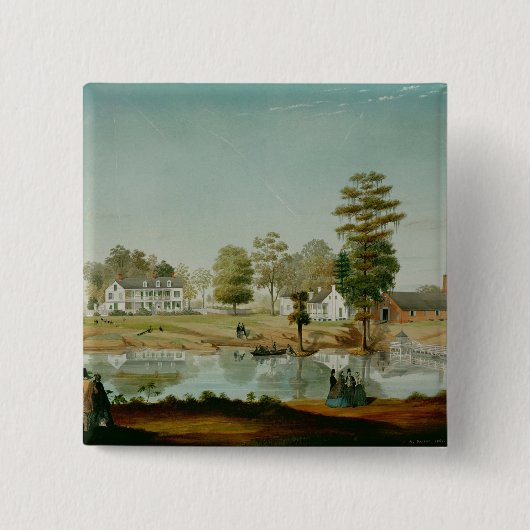 De Olivier Plantation, 1861 Vierkante Button 5,1 Cm (Voorkant)