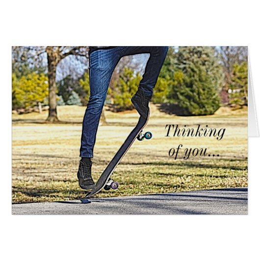 De Ollie Painterly Denking You Card (Voorkant Horizontaal)