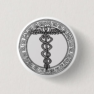 De Olympianen! Hermes / Mercury-logo Ronde Button 3,2 Cm