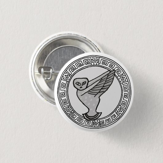 De Olympianen! Symboolbadge Athene/Minerva Ronde Button 3,2 Cm (Voorkant /achterkant)