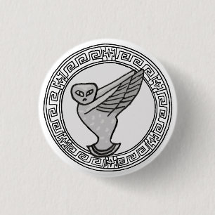 De Olympianen! Symboolbadge Athene/Minerva Ronde Button 3,2 Cm