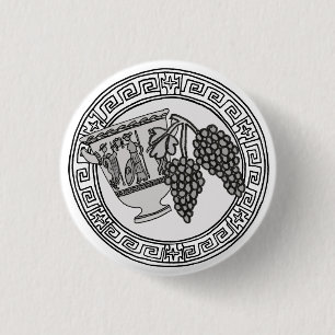 De Olympianen! Symboolbadge Dionysus / Bacchus Ronde Button 3,2 Cm