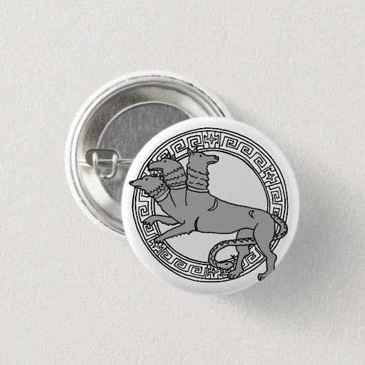 De Olympianen! Symboolbadge Hades/Pluto Ronde Button 3,2 Cm (Voorkant /achterkant)