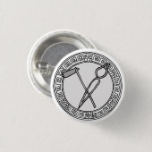 De Olympianen! Symboolbadge Hephaistos/Vulcan Ronde Button 3,2 Cm (Voorkant /achterkant)