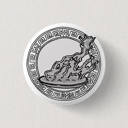 De Olympianen! Symboolbadge Hestia/Vesta Ronde Button 3,2 Cm (Voorkant)