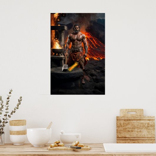 De Olympiërs: Hephaestus, God van het vuur Poster (Keuken)