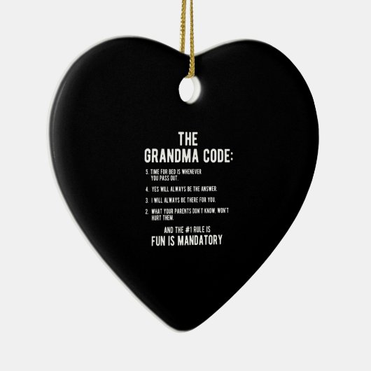 De oma-code | Fun is verplicht Keramisch Ornament (Rechts)