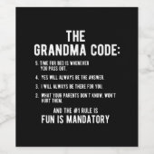 De oma-code | Fun is verplicht Wijn Etiket (Enkel label)