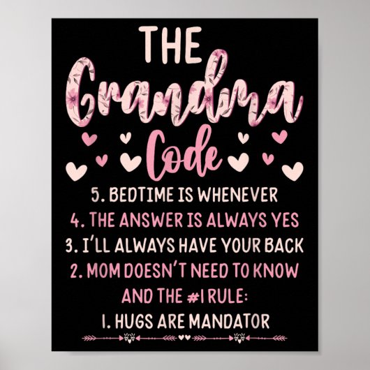 De oma code knuffels zijn verplicht citaat poster (Voorkant)