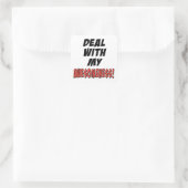 De omgang met mijn onbehagen vierkante sticker (Tas)