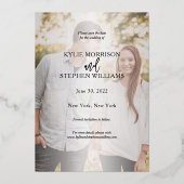 De omgekeerde Band van de Foto Twee bewaart de Dat Folie Uitnodiging (Achterkant)