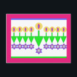 De omgekeerde Kerstkaart van de Chanoeka Feestdagenkaart<br><div class="desc">Één manier,  dit is een Chanoeka Menorah. De andere manier,  het is een bos van de bomen van Chrismukkah van Kerstmis.</div>