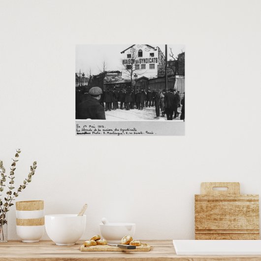 de omgeving van de Maison des Syndicats; Poster (Keuken)