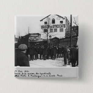 de omgeving van de Maison des Syndicats; Vierkante Button 5,1 Cm