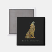 De omgeving van Wolf Silhouette redden Magneet (Voorkant / Achterkant)