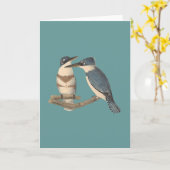 De omgorde Ijsvogel	 (Alcedo alcyon) Kaart (Gele Bloem)