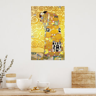 De omhelzing door Gustav Klimt Poster