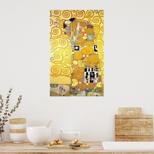 De omhelzing door Gustav Klimt Poster (Keuken)
