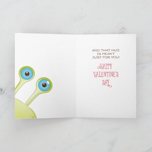 De Omhelzing Valentijn van het Monster van de Feestdagen Kaart (Binnen)