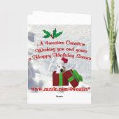 De Omhelzingen van het Puppy van Westie & Kussen & Feestdagen Kaart (Achterkant)