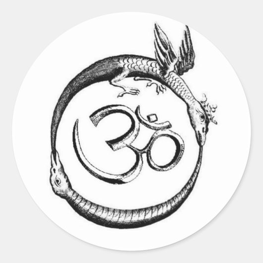 de omroboros ronde sticker (Voorkant)