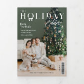 De Omslag van het Holiday Edition Family Photo Mag Drieluik Wenskaart (Cover)