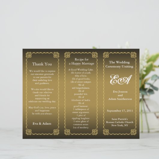 De omslag van het Programma van het huwelijk Klass (Staand voorkant)