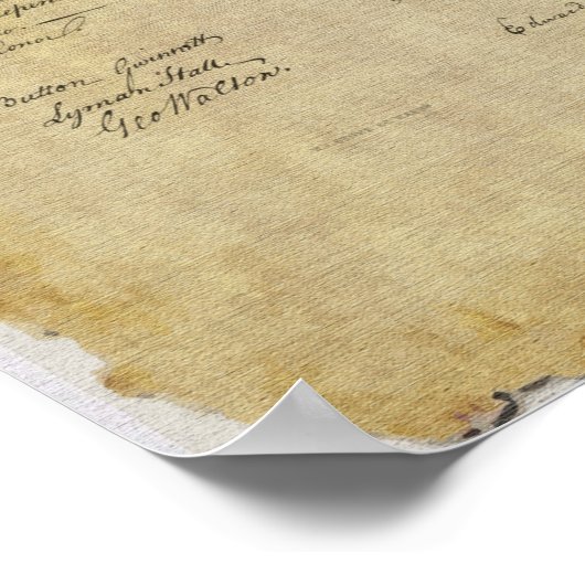 De onafhankelijkheidsverklaring van de Verenigde S Poster (Hoek)