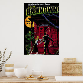 De Onbekende Geheime Huis Oude Strips Poster