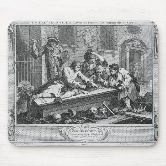 De onbelaste 'Prentice in Play in Church Yard' Muismat (Voorkant)