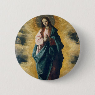 De Onbevlekte Ontvangenis Hemelse Straling Kunst Ronde Button 5,7 Cm