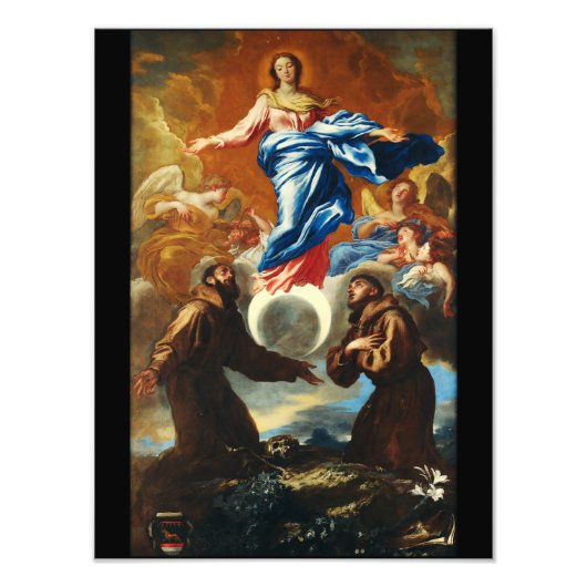 De Onbevlekte Ontvangenis van de Maagd Maria Foto Afdruk (Voorkant)