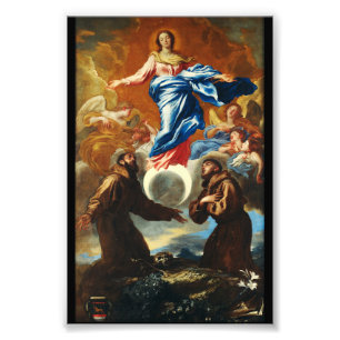 De Onbevlekte Ontvangenis van Maagd Maria Foto Afdruk