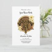 De onbevreesde viking met helm met hoorns. kaart (Staand voorkant)