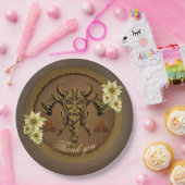 De onbevreesde viking met helm met hoorns. papieren bordje (Feest)