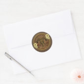 De onbevreesde viking met helm met hoorns. ronde sticker (Envelop)