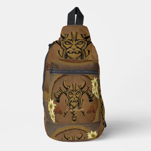 De onbevreesde viking met helm met hoorns. sling bag (Voorkant)