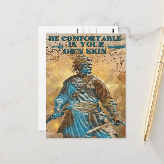 De onbreekbare geest van een krijger briefkaart (Voorkant / Achterkant in situ)